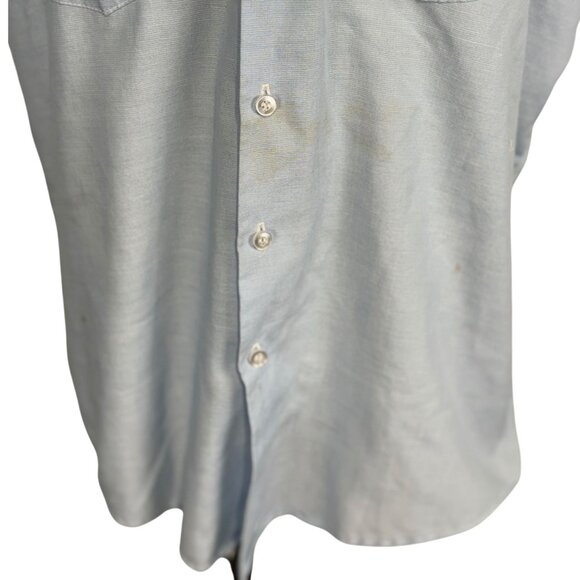 Vintage Unitog Strohs Beer Work Shirt 16-16.5 Blue large 60's - Picture 14 of 16